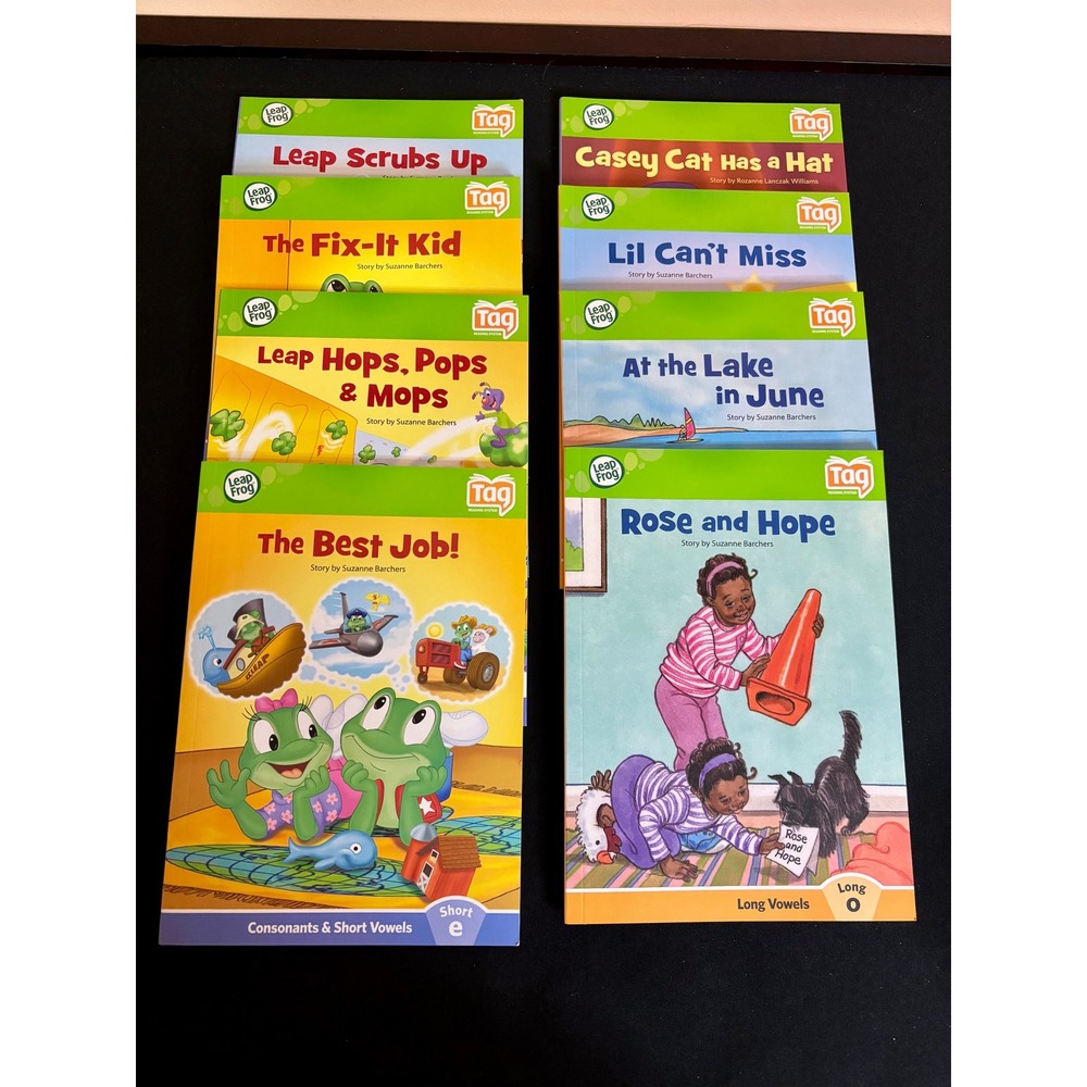 LeapFrog Tag Reading System Book Lot of 8 Phonics Vowels Consonants Kids Books